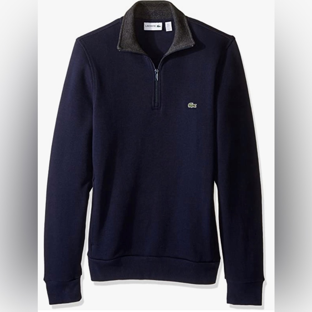 Men’s Lacoste Half Zip Interlock Sweatshirt Size 4XL